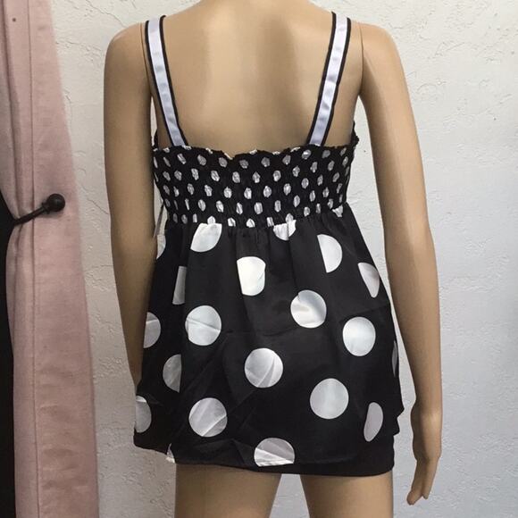 Kaelyn-Max Black and White Polka Dot Blouse M - Picture 3 of 6